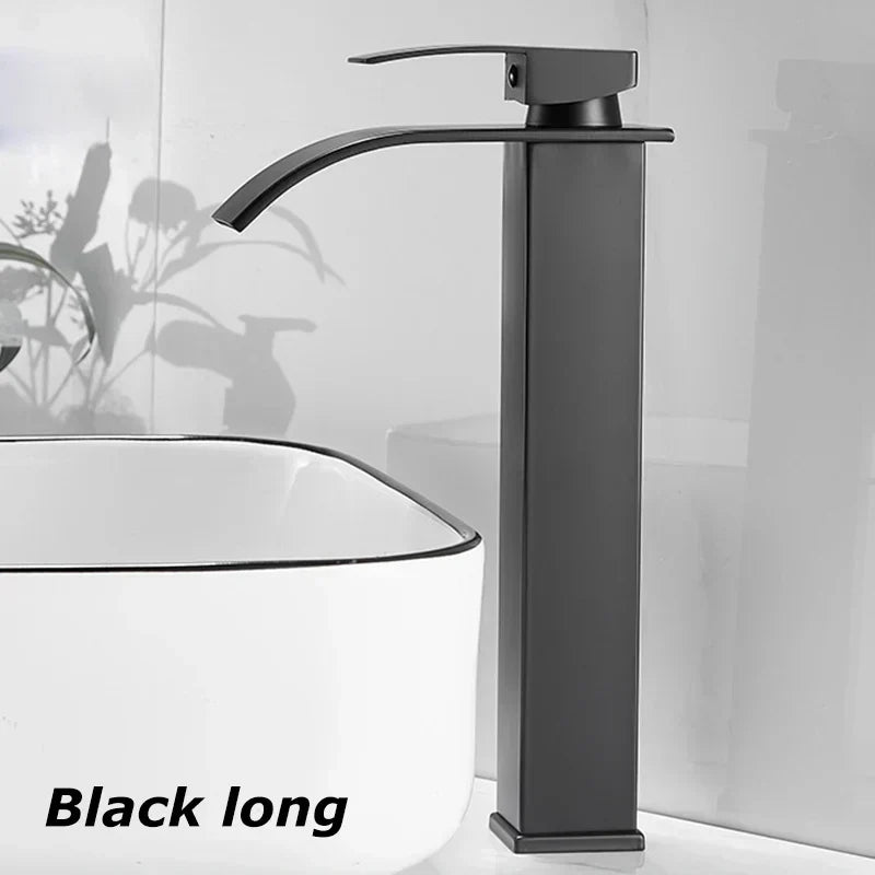 Charly Sink Mixer Aqualis Noir | Stainless Steel | Hot & Cold Water | For Bathroom & Guest Toilet
