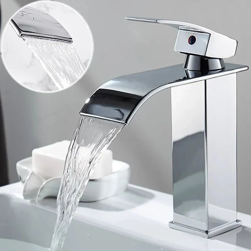 Black Stainless Steel Waterfall Faucet - Hot/Cold