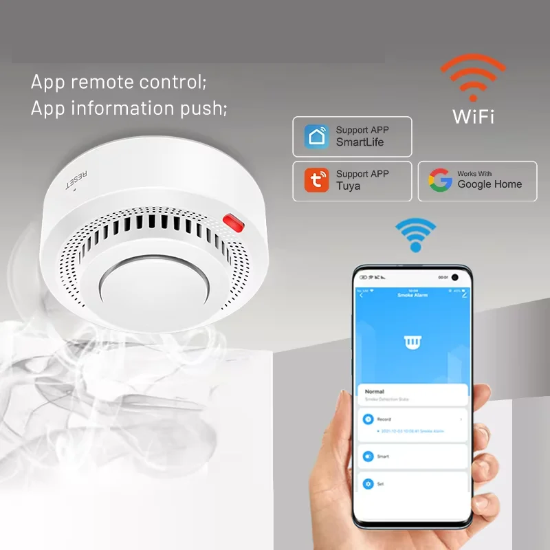 Sisica | Smart WiFi Smoke Detector Fire Alarm 85dB – SafeSense