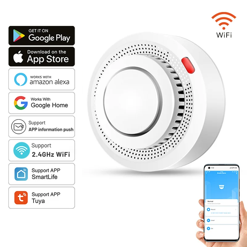 Sisica | Smart WiFi Smoke Detector Fire Alarm 85dB – SafeSense