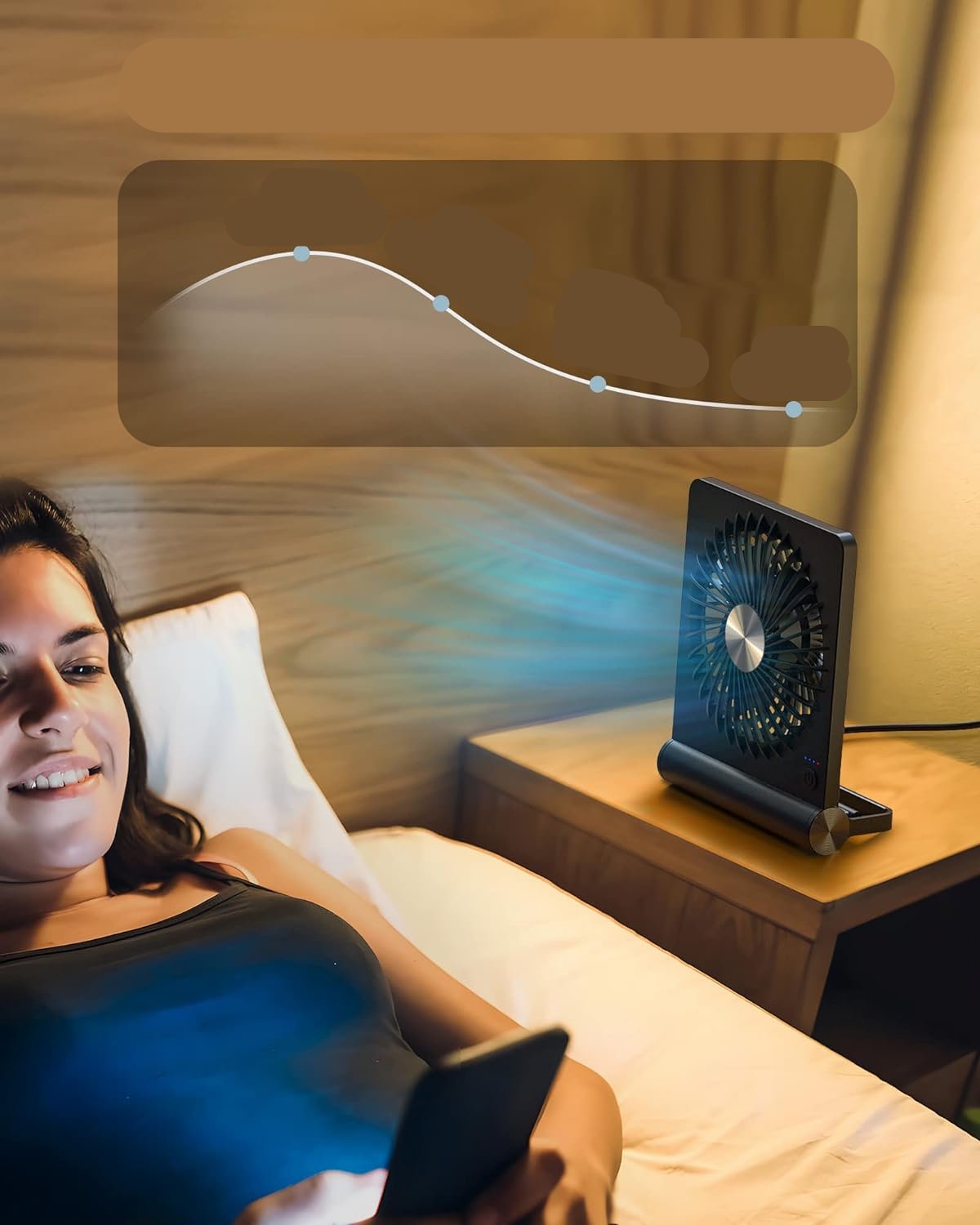 Sisica | Ultra-Light Compact USB Desk Fan, Quiet Operation