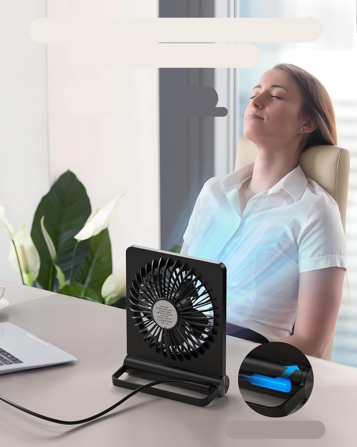 Sisica | Ultra-Light Compact USB Desk Fan, Quiet Operation