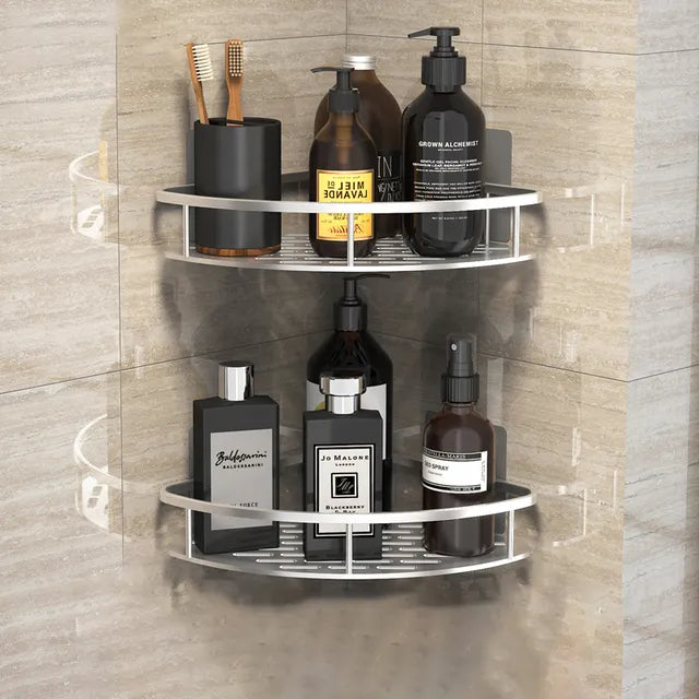 Charly | Stylish and Practical No-Drill Shower Corner Shelf – Space-Saving Bathroom Storage Rack