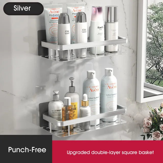 Charly | Stylish and Practical No-Drill Shower Corner Shelf – Space-Saving Bathroom Storage Rack