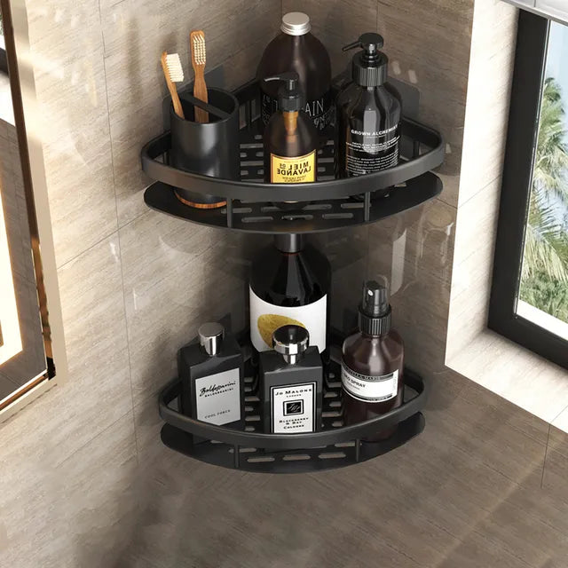 Charly | Stylish and Practical No-Drill Shower Corner Shelf – Space-Saving Bathroom Storage Rack