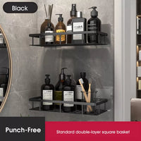 Charly | Stylish and Practical No-Drill Shower Corner Shelf – Space-Saving Bathroom Storage Rack