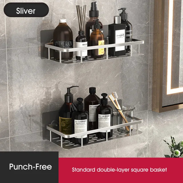 Charly | Stylish and Practical No-Drill Shower Corner Shelf – Space-Saving Bathroom Storage Rack