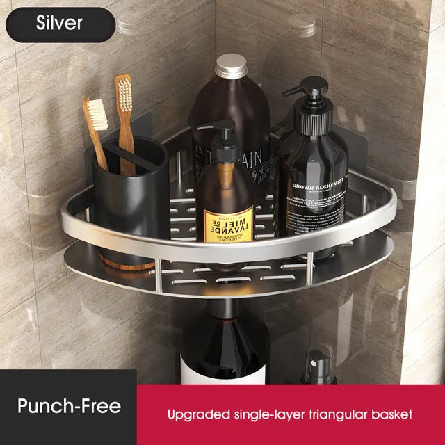 Sisica | Stylish and Practical No-Drill Shower Corner Shelf – Space-Saving Bathroom Storage Rack