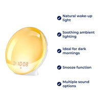 Sisica | Sunrise Alarm Clock | Natural Wake-Up Light with Ambient Lighting for Deep Sleepers & Dark Mornings