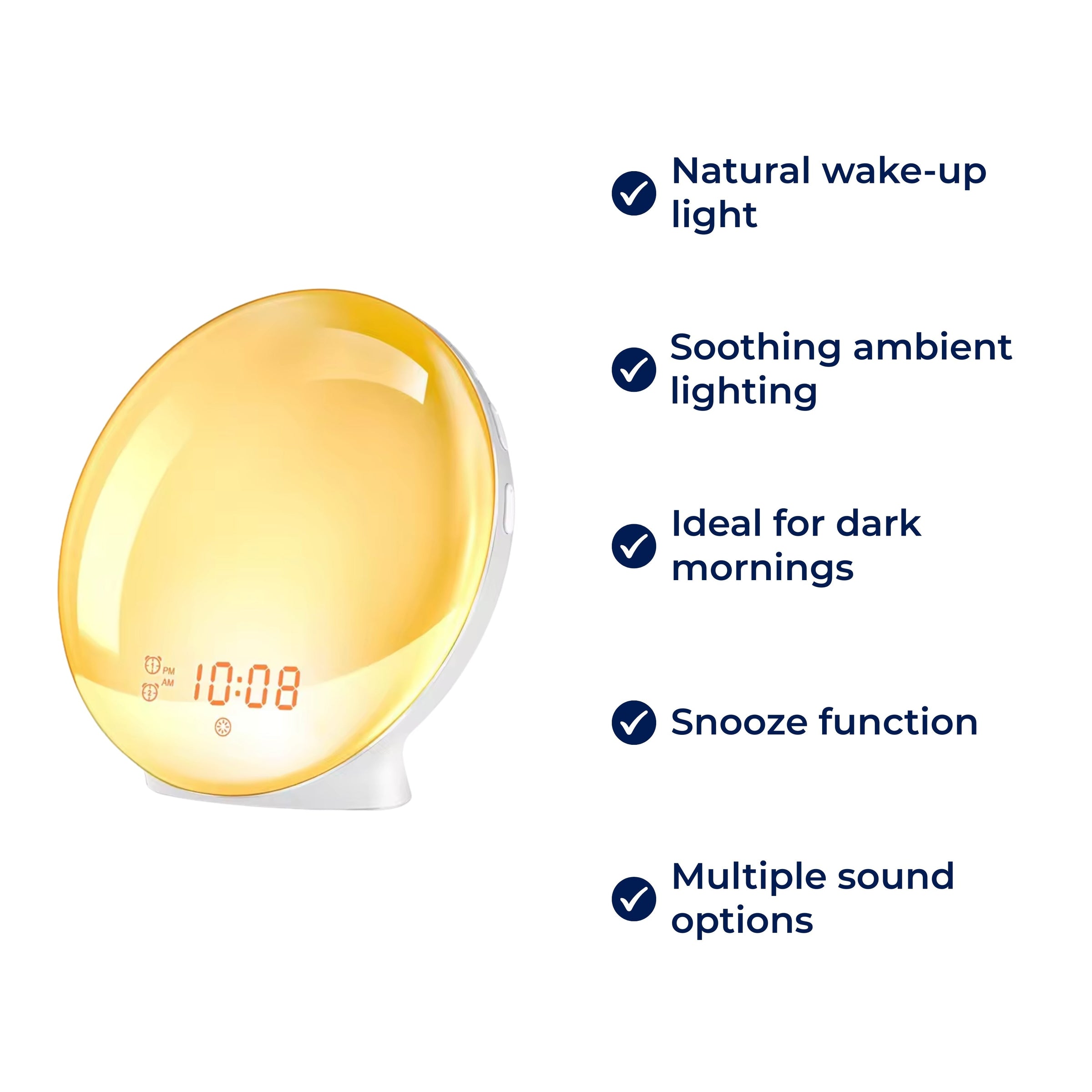 Sisica | Sunrise Alarm Clock | Natural Wake-Up Light with Ambient Lighting for Deep Sleepers & Dark Mornings
