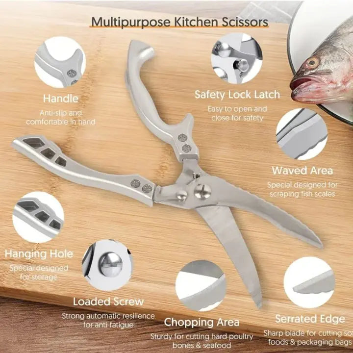 Sisica | Heavy-Duty Kitchen Shears - Steel & Easy Cut