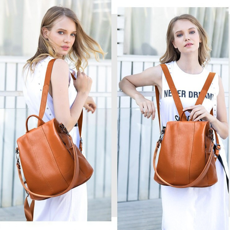 Charly | Theft-Proof Leather Backpack
