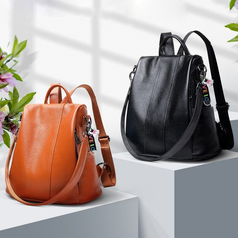 Sisica | Theft-Proof Leather Backpack