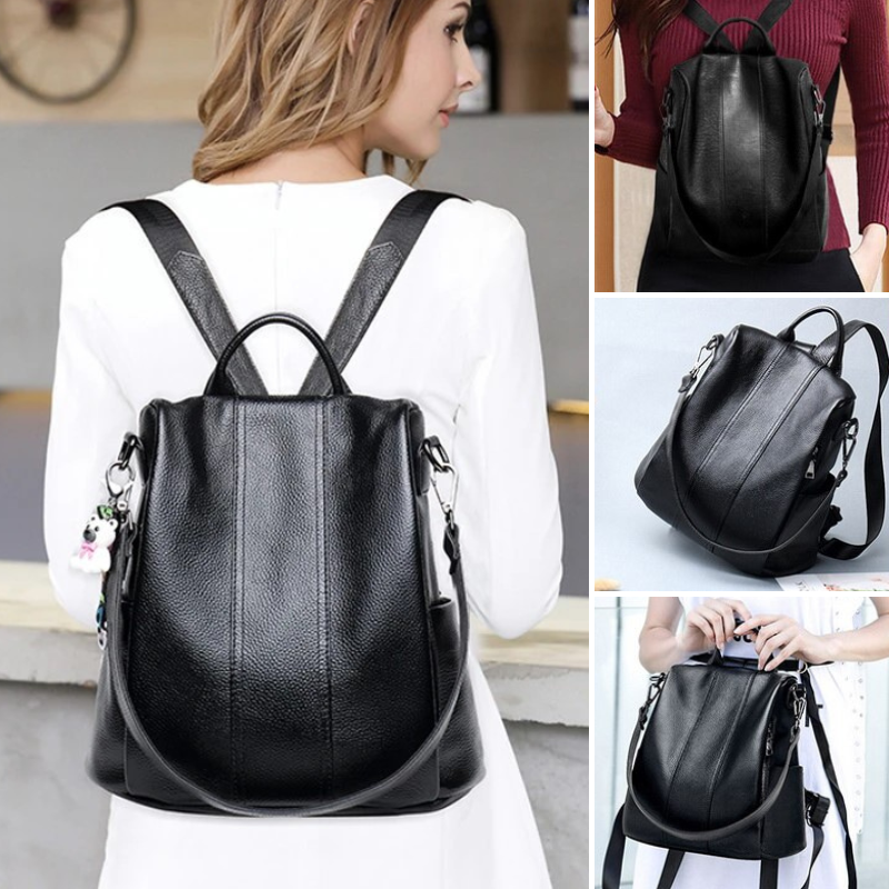 Charly | Theft-Proof Leather Backpack