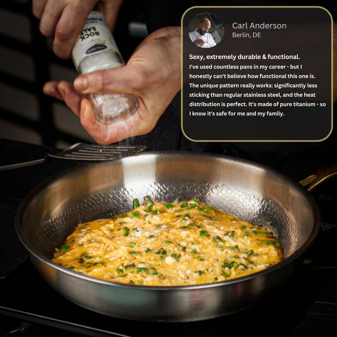 Sisica | Titanium Frying Pan | Non-Toxic, Naturally Non-Stick & Ideal for Healthy Cooking
