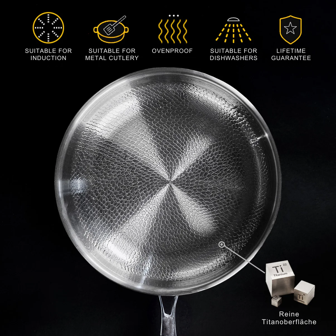 Sisica | Titanium Frying Pan | Non-Toxic, Naturally Non-Stick & Ideal for Healthy Cooking