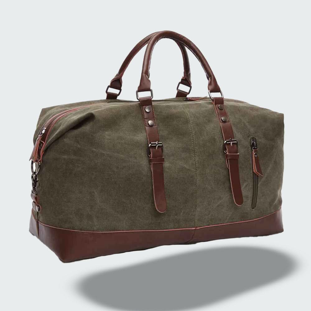 Sisica | Travel Duffle Bag in Waxed Canvas – Durable and Waterproof with Leather Details