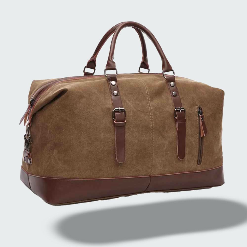 Sisica | Travel Duffle Bag in Waxed Canvas – Durable and Waterproof with Leather Details