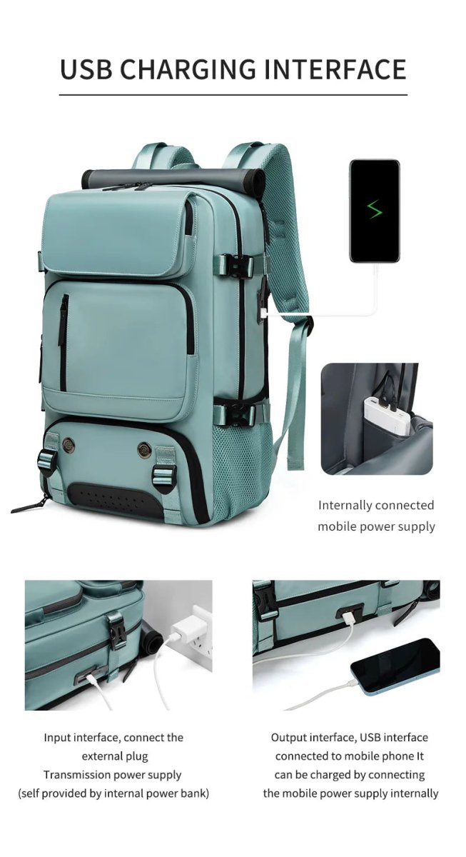 Sisica | TRAVELMAX Backpack – Waterproof, USB Charging, Shoe Storage