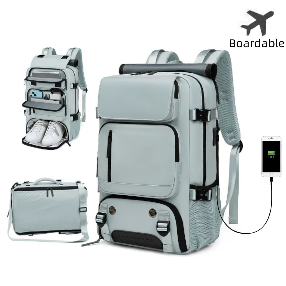 Sisica | TRAVELMAX Backpack – Waterproof, USB Charging, Shoe Storage