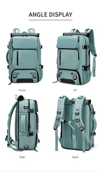 Sisica | TRAVELMAX Backpack – Waterproof, USB Charging, Shoe Storage