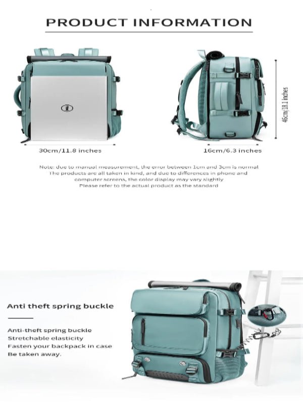 Sisica | TRAVELMAX Backpack – Waterproof, USB Charging, Shoe Storage