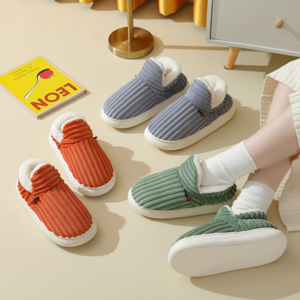 Sisica | Unisex Corduroy Slippers with Sherpa Lining