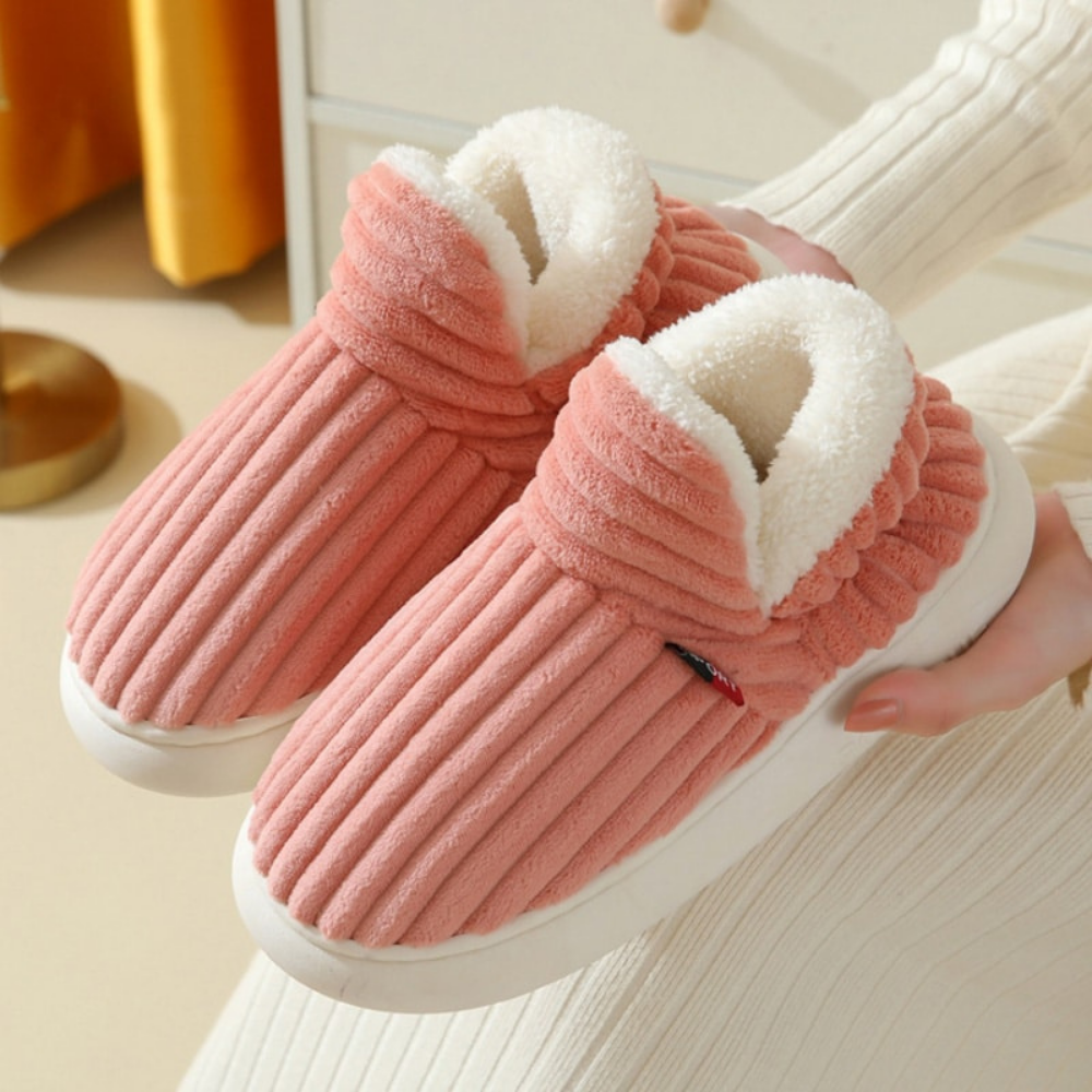 Charly | Unisex Corduroy Slippers with Sherpa Lining