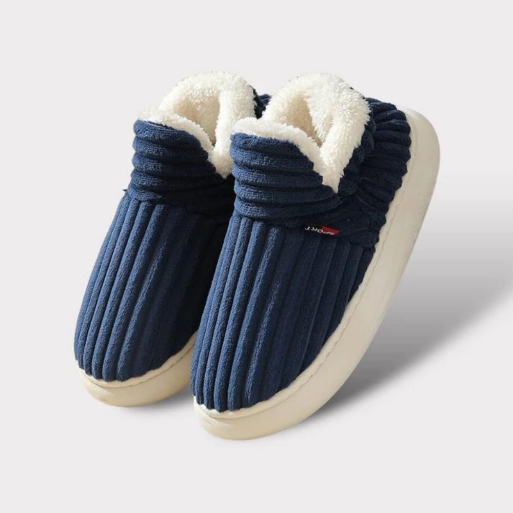 Charly | Unisex Corduroy Slippers with Sherpa Lining