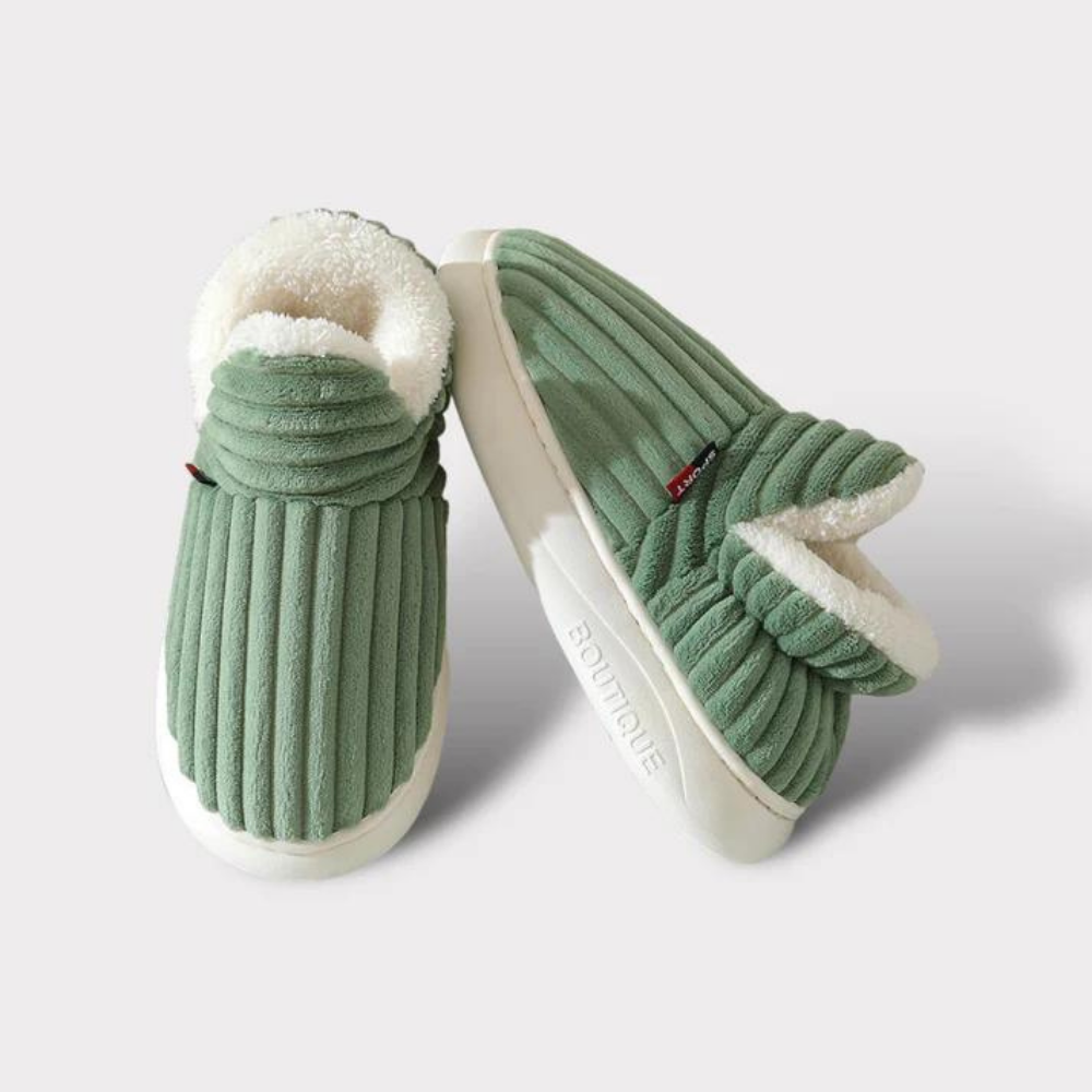 Charly | Unisex Corduroy Slippers with Sherpa Lining