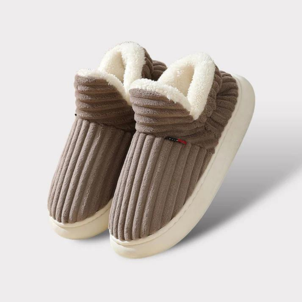 Charly | Unisex Corduroy Slippers with Sherpa Lining