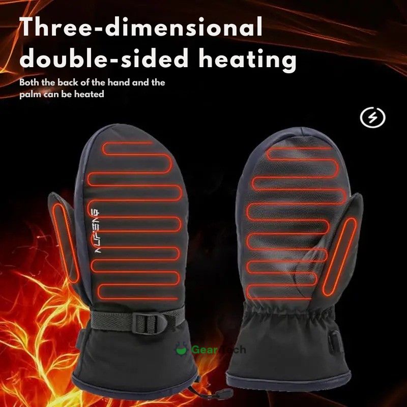 Sisica | USB Heated Gloves | Instant Heat, Dual-Zone, Waterproof for Outdoor Winter