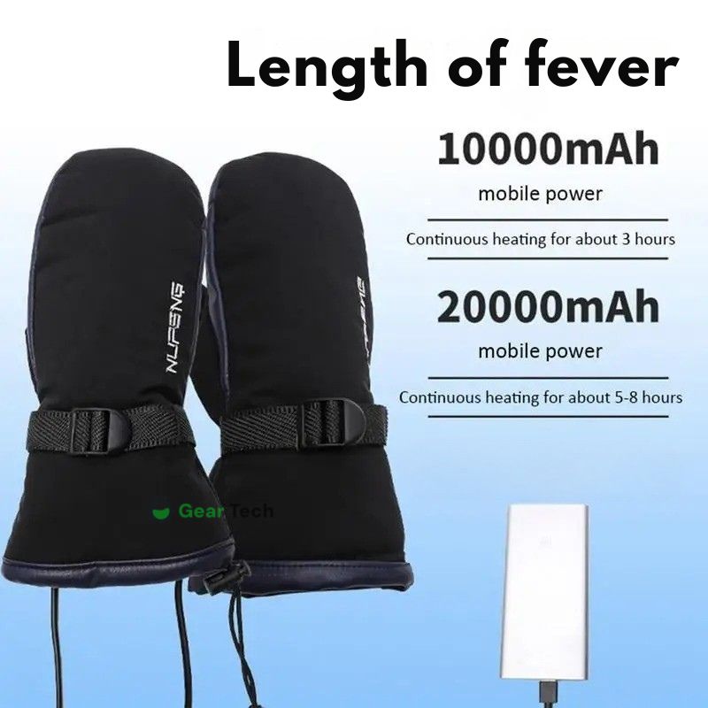 Sisica | USB Heated Gloves | Instant Heat, Dual-Zone, Waterproof for Outdoor Winter