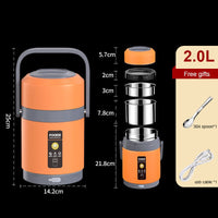 Charly | USB Heated Lunch Box | 304 Stainless Steel, Portable Food Warmer