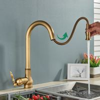 Sisica | VintageTap Antique Brass Kitchen Tap – Retro Style Mixer Faucet with Swivel Spout