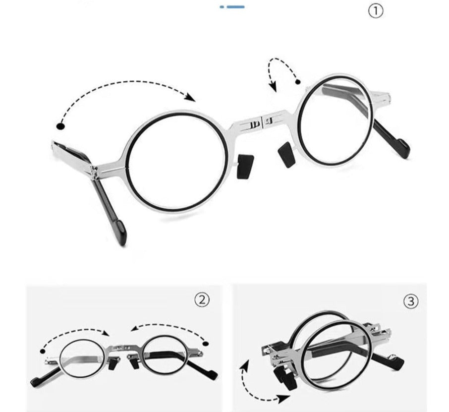 Sisica | VisionFold Compact Folding Glasses – Ultra-Light, Durable Reading Glasses with Flexible Scratch-Resistant Lenses
