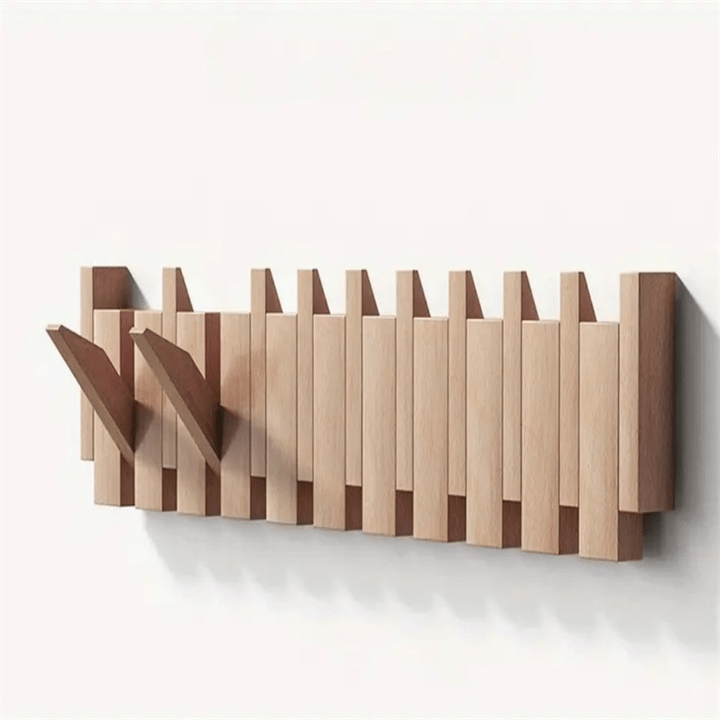 Charly | Wall Coat Rack in Piano Design | Handmade Wood | Natural
