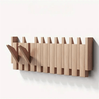 Charly | Wall Coat Rack in Piano Design | Handmade Wood | Natural