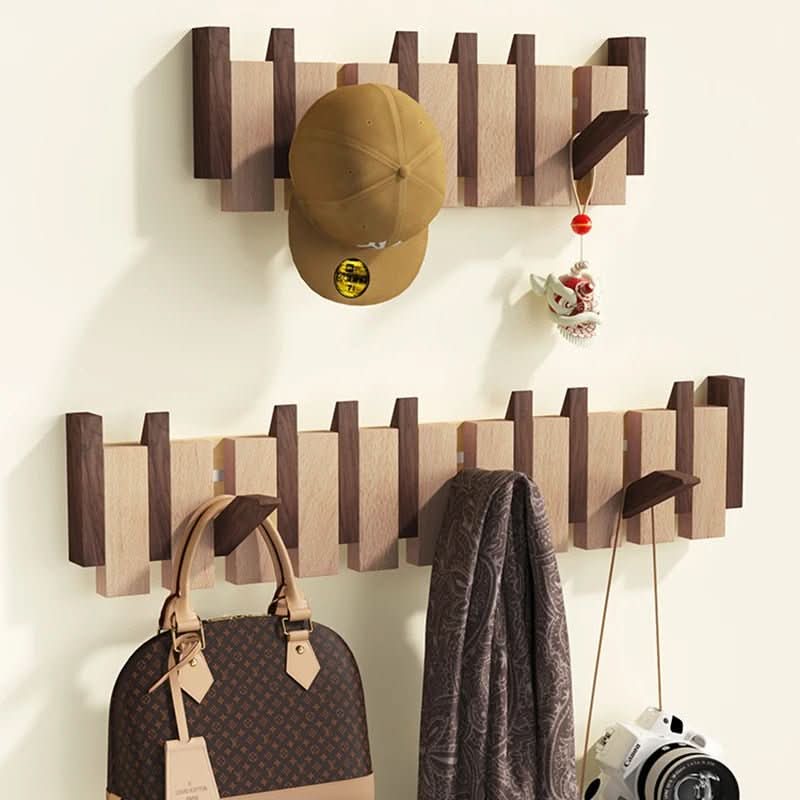 Sisica | Piano-Style Wooden Wall Rack | Handmade Natural Wood