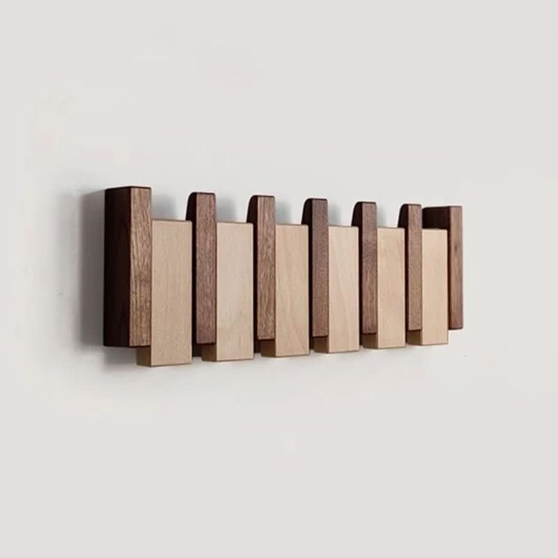 Sisica | Piano-Style Wooden Wall Rack | Handmade Natural Wood