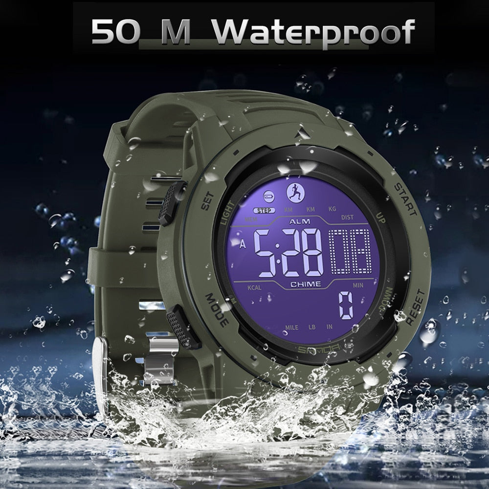 Sisica | Waterproof Military Pedometer Digital Watch