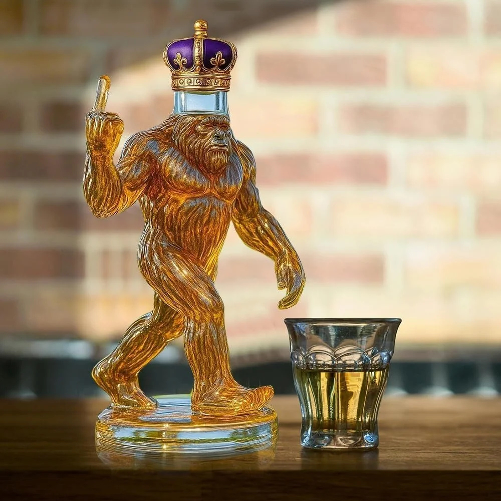 Sisica | Whiskey Decanter Funny Bigfoot Glass Bottle