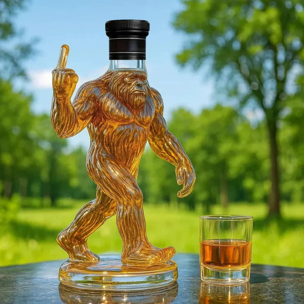 Charly | Whiskey Decanter Funny Bigfoot Glass Bottle