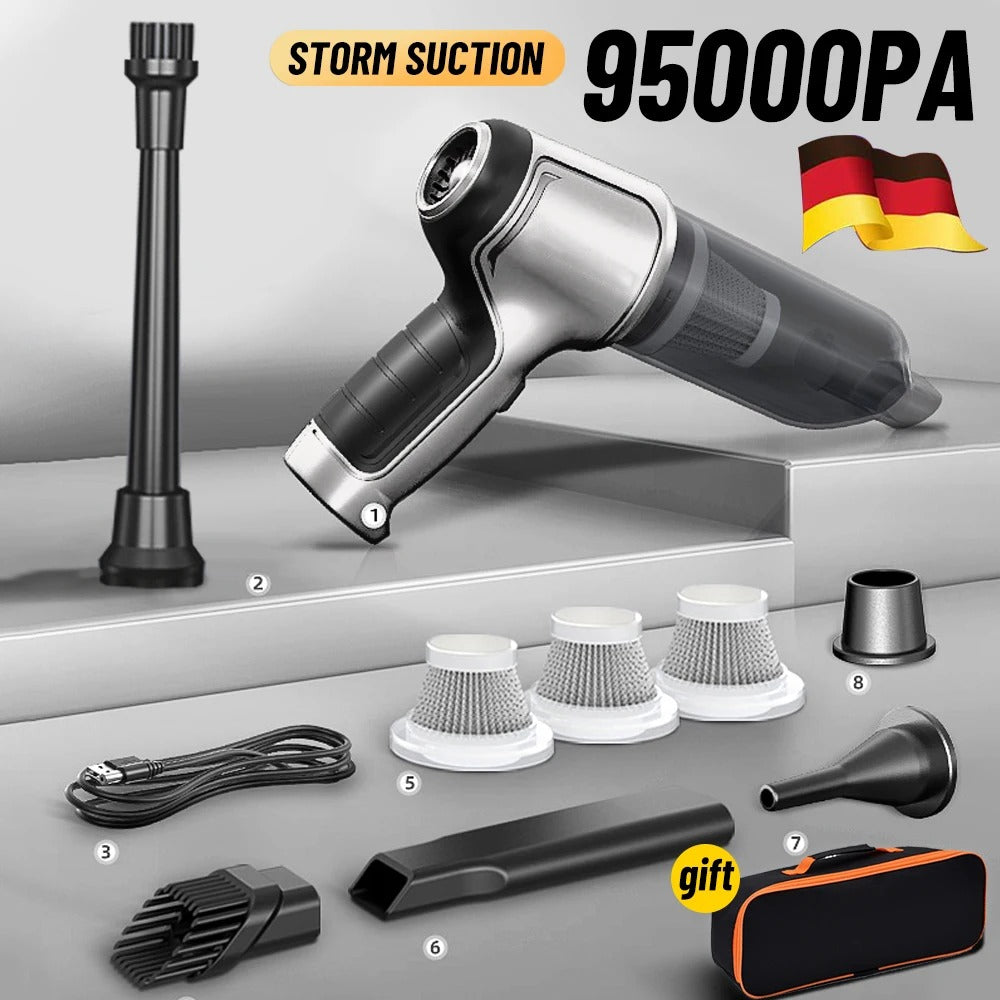 Sisica | Cordless Handheld Vacuum - 95000PA Suction, Light & Quiet