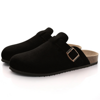Charly | Women's Suede Clogs with Buckle Detail