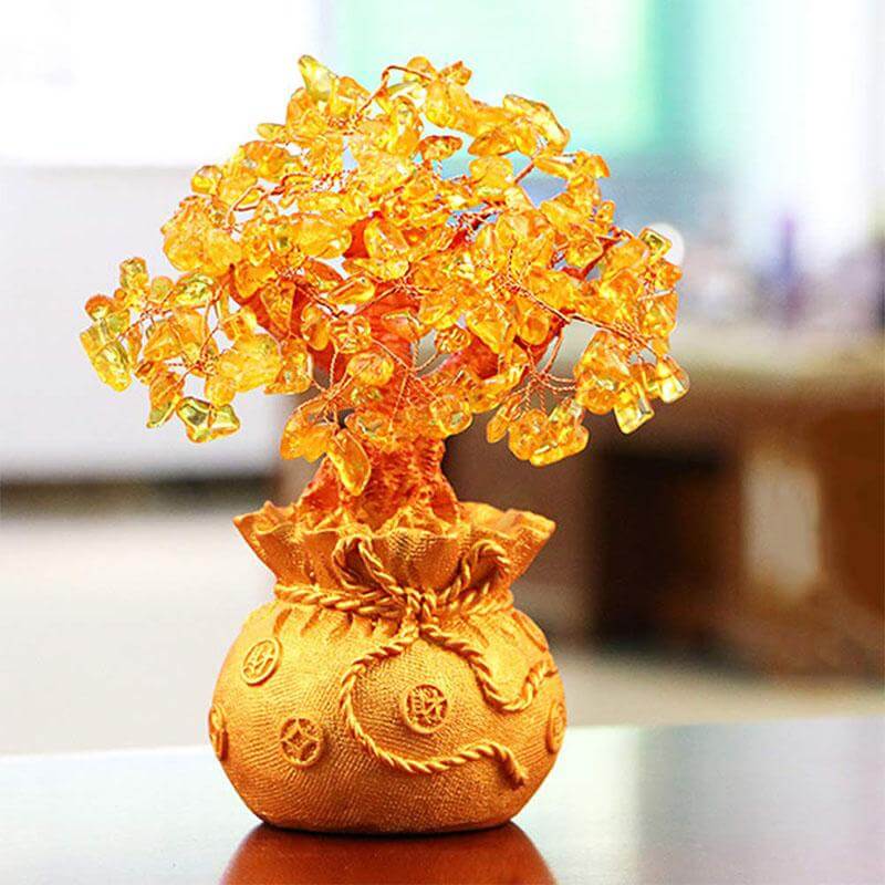 Citrine Crystal Abundance Tree Sculpture