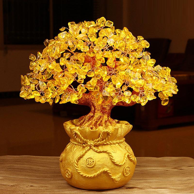 Citrine Crystal Abundance Tree Sculpture
