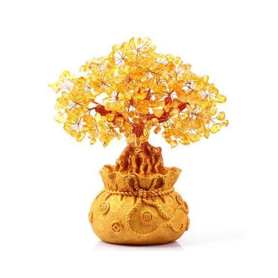 Citrine Crystal Abundance Tree Sculpture