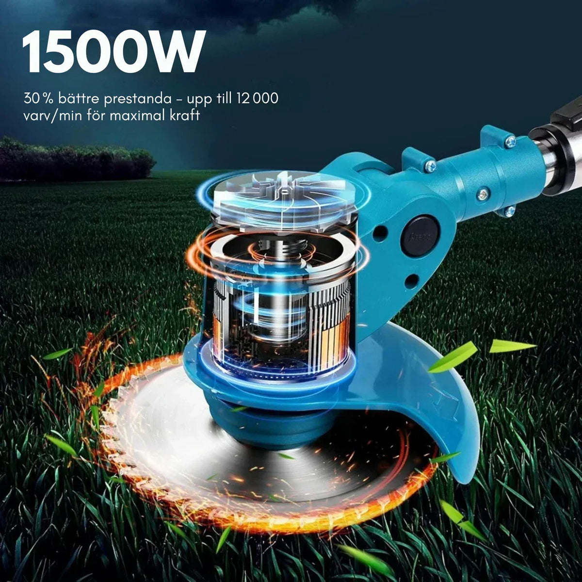 36V Wheeled String Trimmer - Foldable, Height Adj.