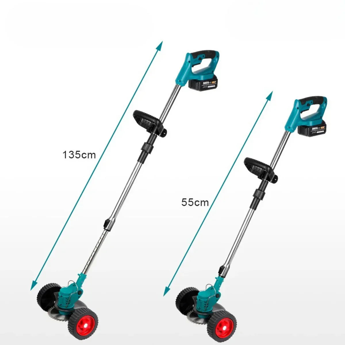 36V Wheeled String Trimmer - Foldable, Height Adj.